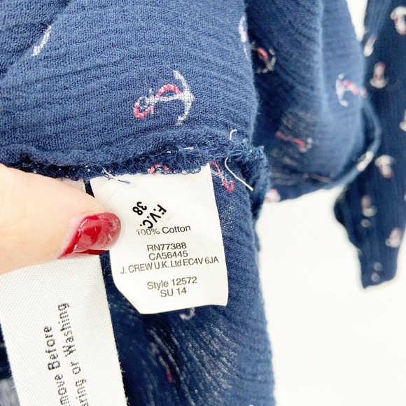 J.CREW Swim Cover Up Tunic Anchor Nautical S Blue - Picture 5 of 7